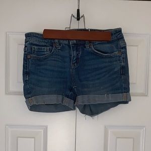 Midi denim shorts